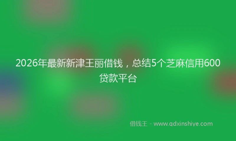 2026年最新新津王丽借钱，总结5个芝麻信用600贷款平台