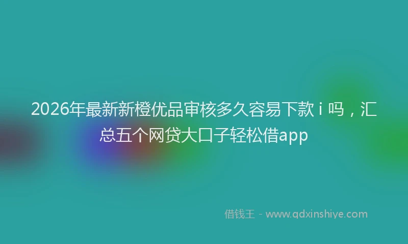 2026年最新新橙优品审核多久容易下款 i 吗，汇总五个网贷大口子轻松借app