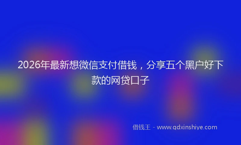 2026年最新想微信支付借钱,分享五个黑户好下款的网贷口子