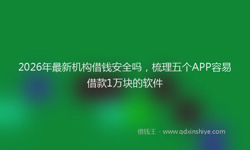2026年最新机构借钱安全吗，梳理五个APP容易借款1万块的软件