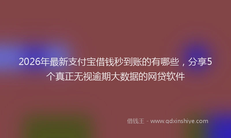 2026年最新支付宝借钱秒到账的有哪些，分享5个真正无视逾期大数据的网贷软件