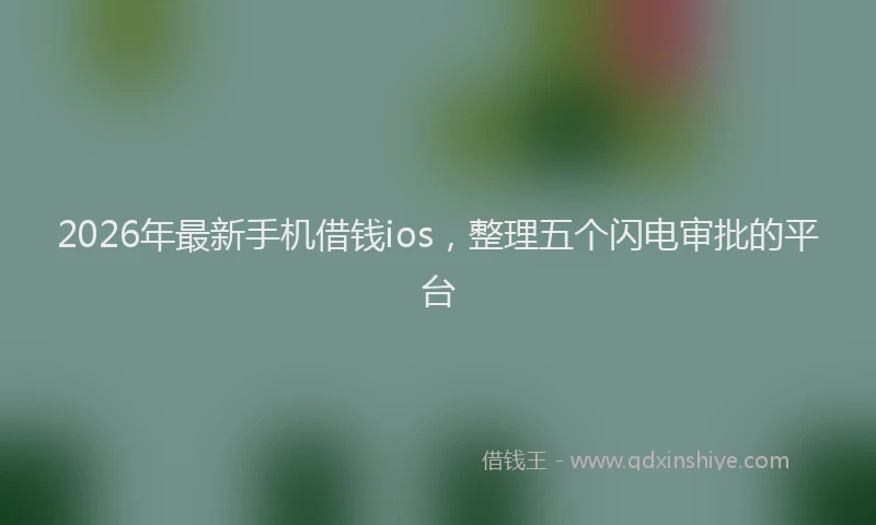 2026年最新手机借钱ios，整理五个闪电审批的平台