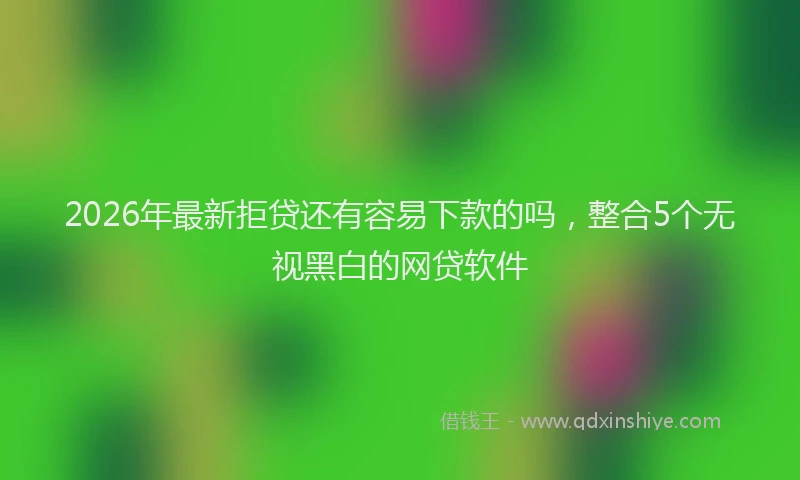 2026年最新拒贷还有容易下款的吗，整合5个无视黑白的网贷软件
