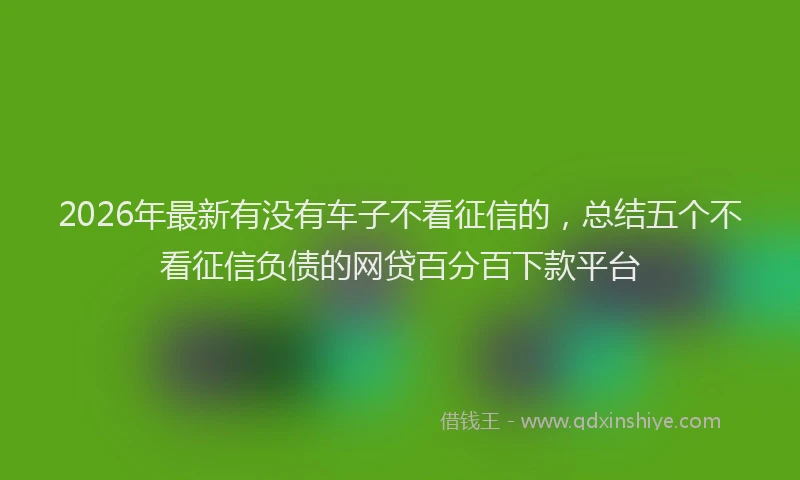 2026年最新有没有车子不看征信的，总结五个不看征信负债的网贷百分百下款平台