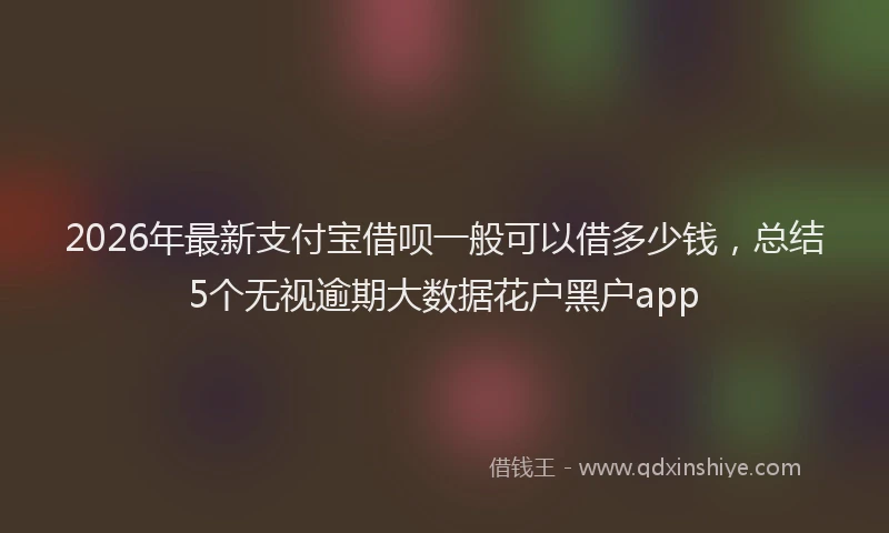 2026年最新支付宝借呗一般可以借多少钱，总结5个无视逾期大数据花户黑户app