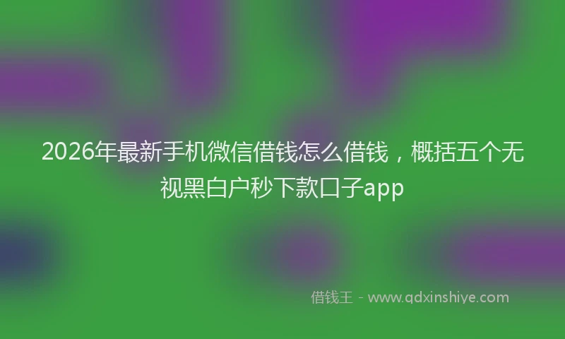 2026年最新手机微信借钱怎么借钱，概括五个无视黑白户秒下款口子app