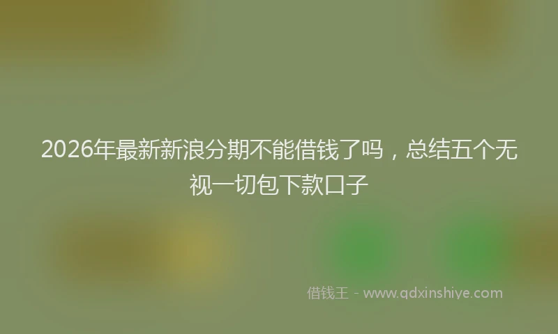 2026年最新新浪分期不能借钱了吗，总结五个无视一切包下款口子