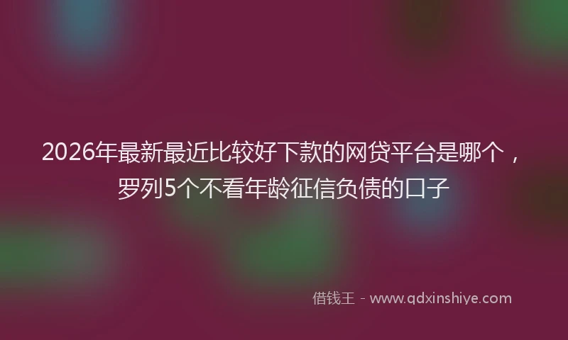 2026年最新最近比较好下款的网贷平台是哪个，罗列5个不看年龄征信负债的口子