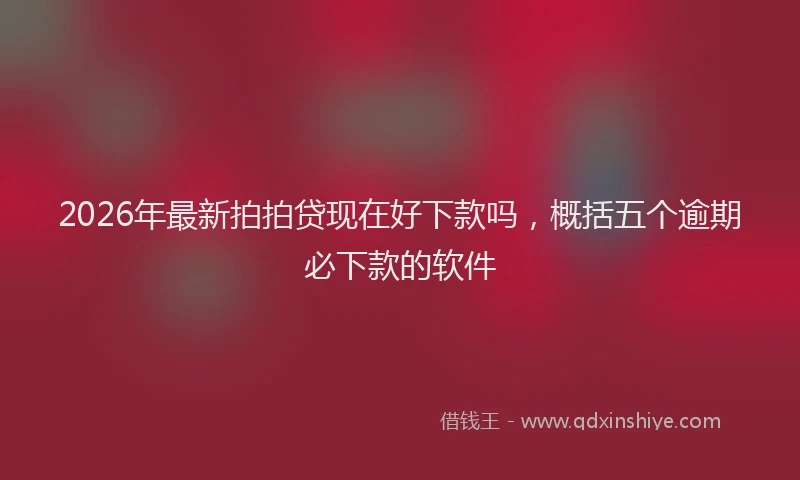 2026年最新拍拍贷现在好下款吗，概括五个逾期必下款的软件