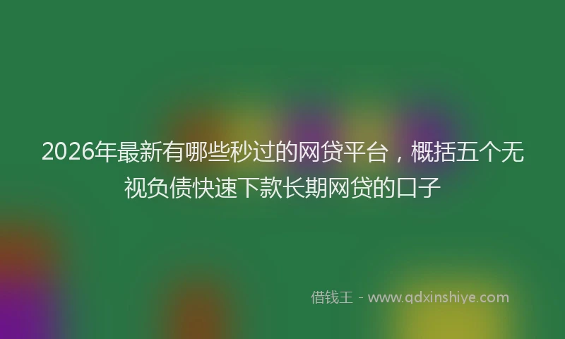 2026年最新有哪些秒过的网贷平台，概括五个无视负债快速下款长期网贷的口子