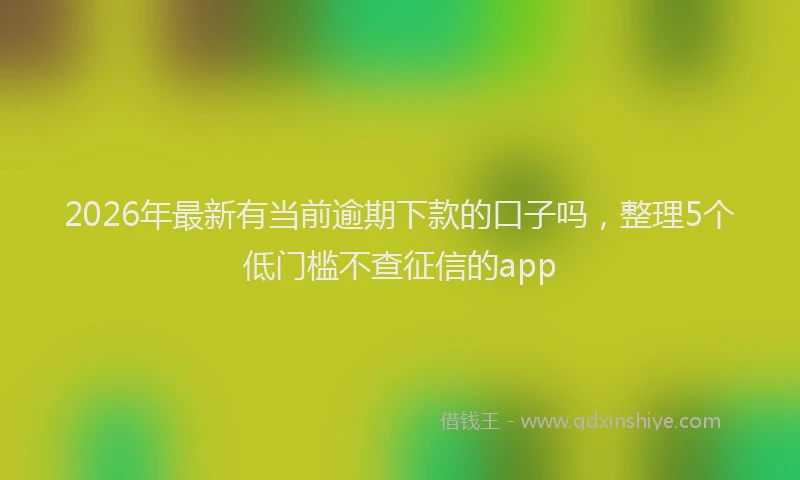 2026年最新有当前逾期下款的口子吗，整理5个低门槛不查征信的app