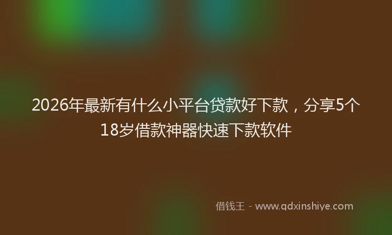 2026年最新有什么小平台贷款好下款，分享5个18岁借款神器快速下款软件