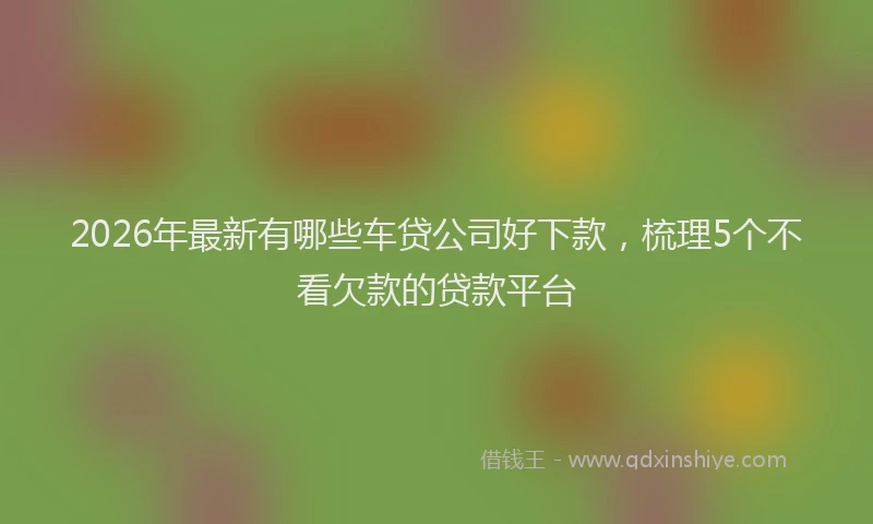 2026年最新有哪些车贷公司好下款，梳理5个不看欠款的贷款平台