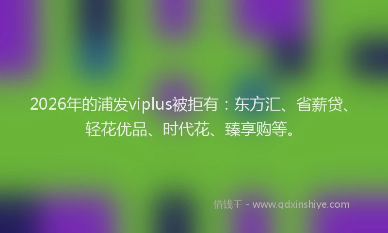 2026年的浦发viplus被拒有：东方汇、省薪贷、轻花优品、时代花、臻享购等。