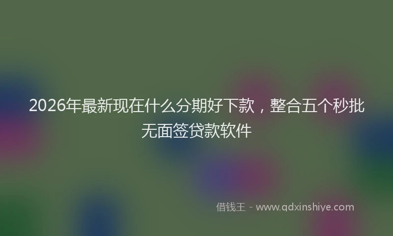 2026年最新现在什么分期好下款，整合五个秒批无面签贷款软件