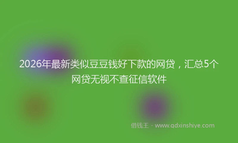 2026年最新类似豆豆钱好下款的网贷，汇总5个网贷无视不查征信软件