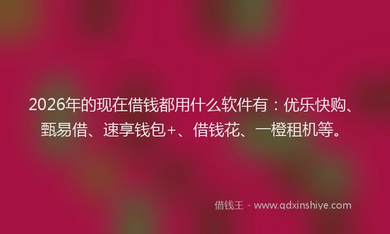 2026年的现在借钱都用什么软件有：优乐快购、甄易借、速享钱包+、借钱花、一橙租机等。