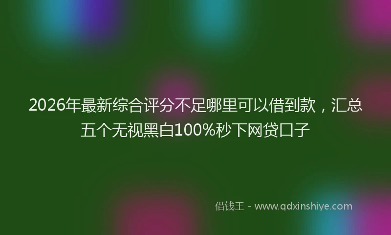 2026年最新综合评分不足哪里可以借到款，汇总五个无视黑白100%秒下网贷口子