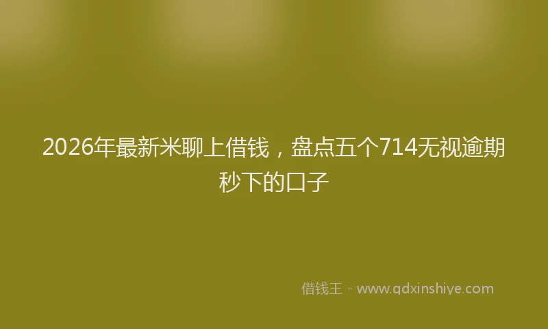 2026年最新米聊上借钱，盘点五个714无视逾期秒下的口子