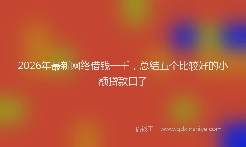 2026年最新网络借钱一千，总结五个比较好的小额贷款口子
