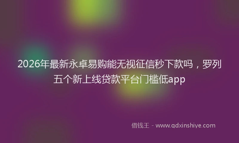 2026年最新永卓易购能无视征信秒下款吗，罗列五个新上线贷款平台门槛低app