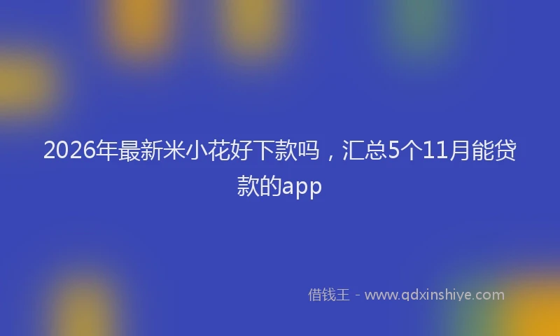 2026年最新米小花好下款吗，汇总5个11月能贷款的app