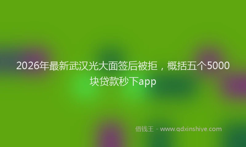 2026年最新武汉光大面签后被拒，概括五个5000块贷款秒下app