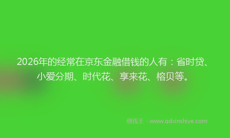 2026年的经常在京东金融借钱的人有：省时贷、小爱分期、时代花、享来花、榕贝等。