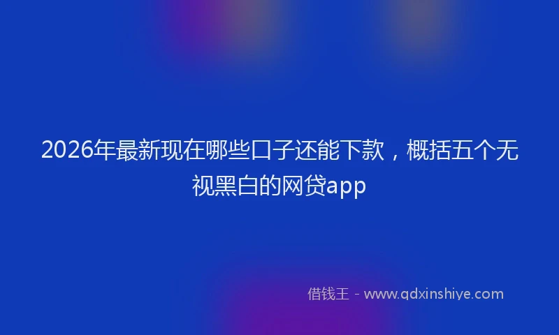 2026年最新现在哪些口子还能下款，概括五个无视黑白的网贷app