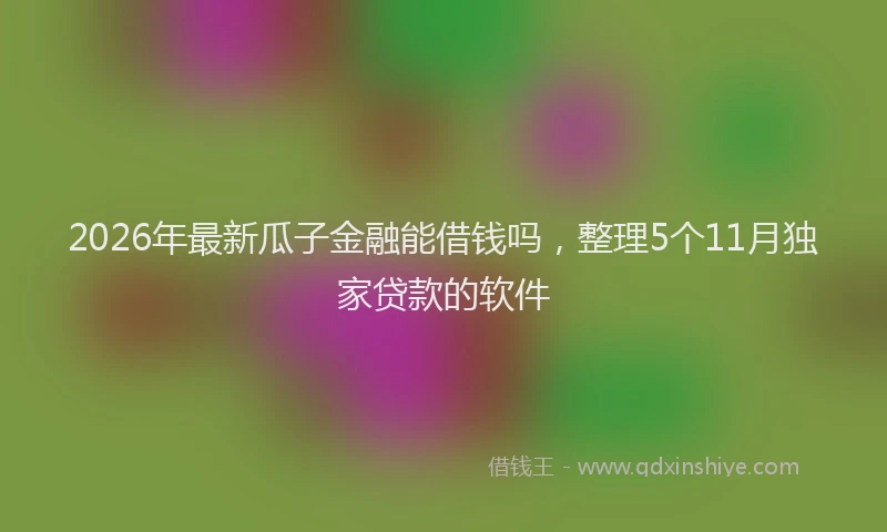 2026年最新瓜子金融能借钱吗，整理5个11月独家贷款的软件