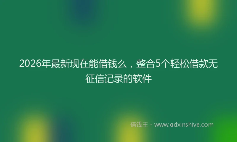 2026年最新现在能借钱么，整合5个轻松借款无征信记录的软件