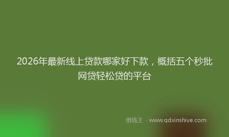 2026年最新线上贷款哪家好下款，概括五个秒批网贷轻松贷的平台