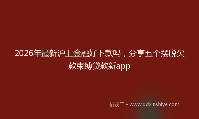 2026年最新沪上金融好下款吗，分享五个摆脱欠款束缚贷款新app