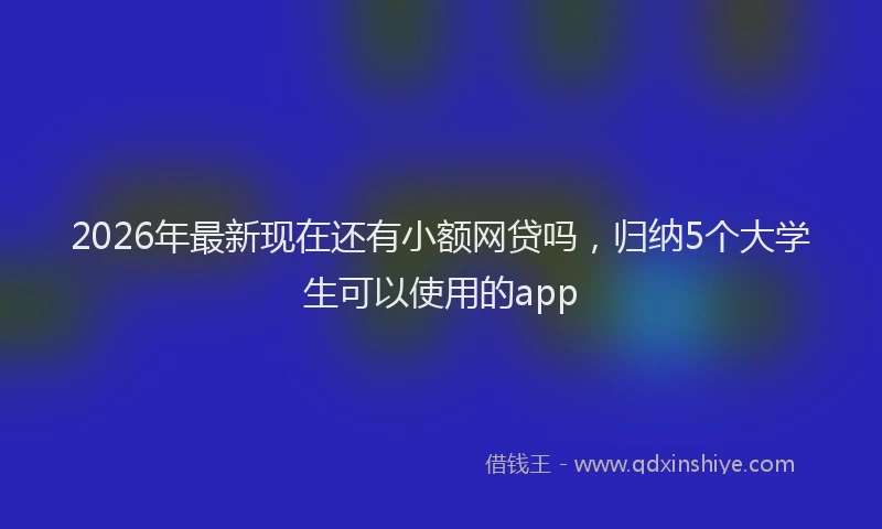 2026年最新现在还有小额网贷吗，归纳5个大学生可以使用的app