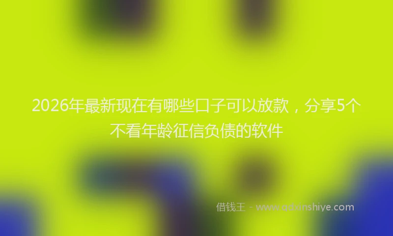 2026年最新现在有哪些口子可以放款，分享5个不看年龄征信负债的软件