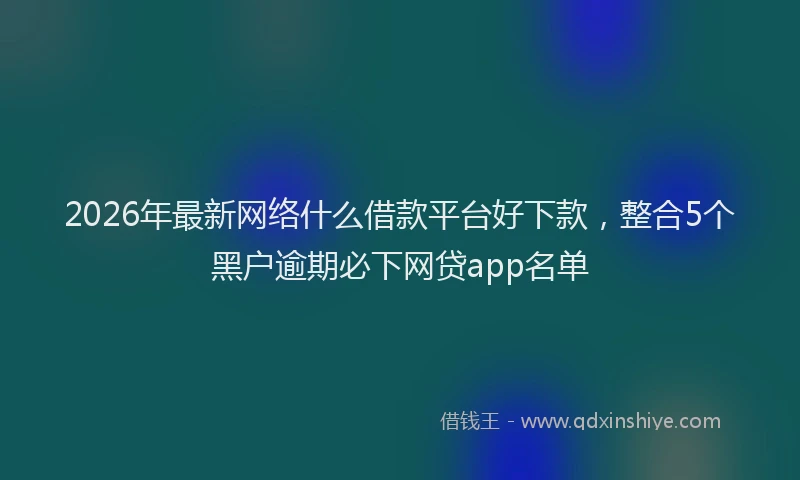 2026年最新网络什么借款平台好下款，整合5个黑户逾期必下网贷app名单