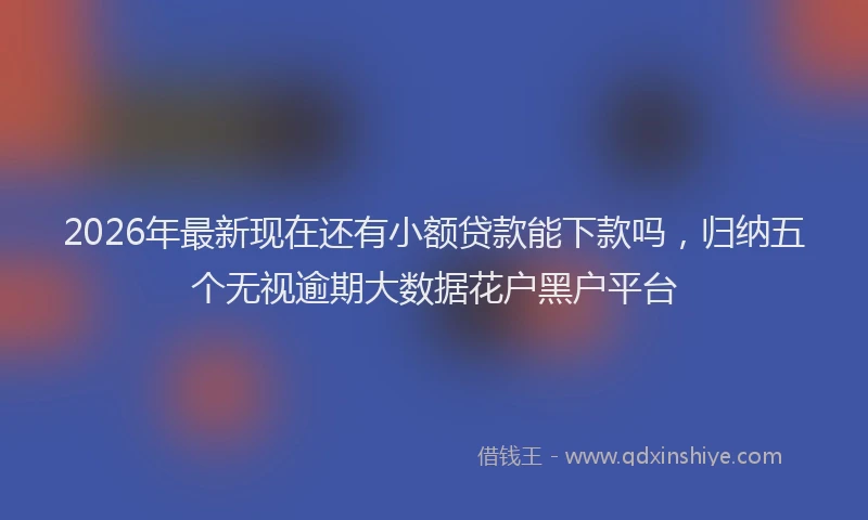 2026年最新现在还有小额贷款能下款吗，归纳五个无视逾期大数据花户黑户平台