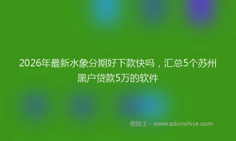2026年最新水象分期好下款快吗，汇总5个苏州黑户贷款5万的软件