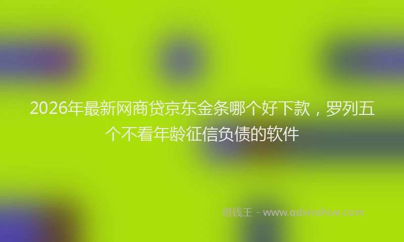 2026年最新网商贷京东金条哪个好下款，罗列五个不看年龄征信负债的软件