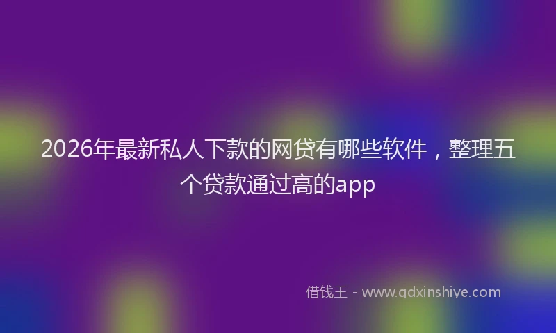 2026年最新私人下款的网贷有哪些软件，整理五个贷款通过高的app