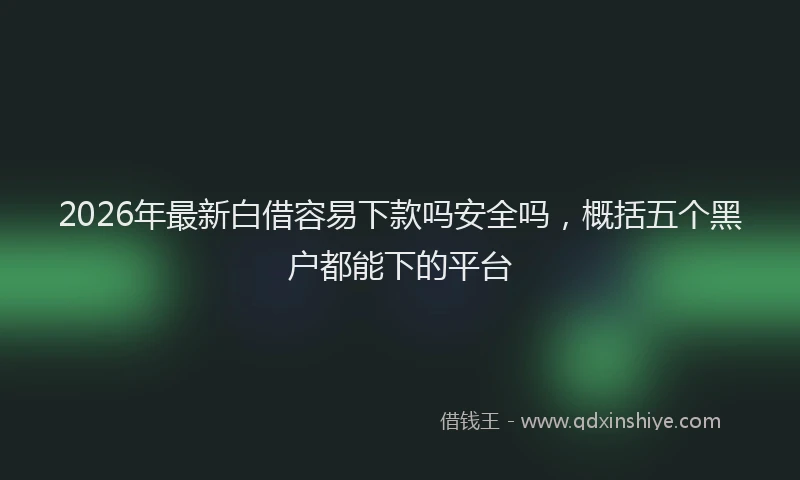 2026年最新白借容易下款吗安全吗，概括五个黑户都能下的平台