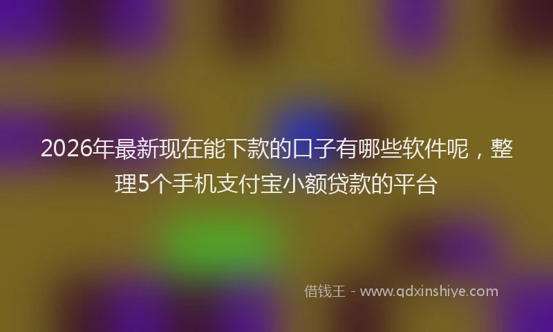 2026年最新现在能下款的口子有哪些软件呢，整理5个手机支付宝小额贷款的平台