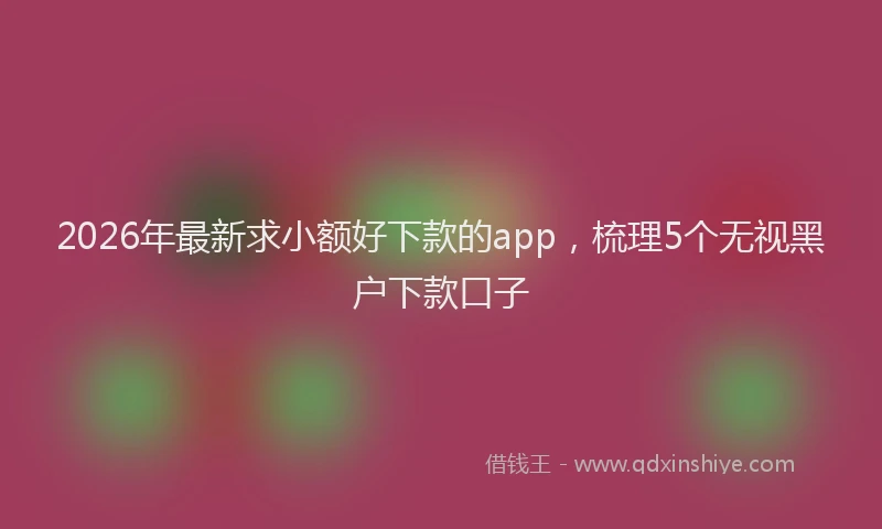 2026年最新求小额好下款的app，梳理5个无视黑户下款口子