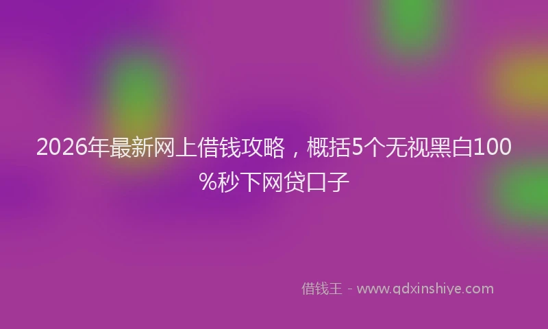 2026年最新网上借钱攻略，概括5个无视黑白100%秒下网贷口子