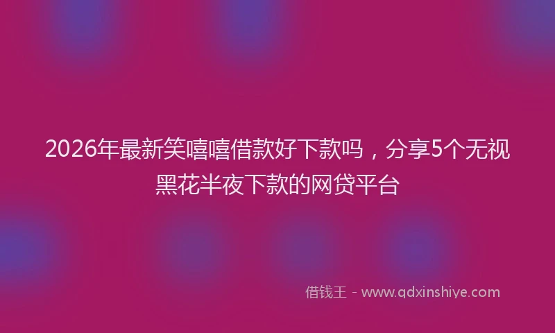 2026年最新笑嘻嘻借款好下款吗，分享5个无视黑花半夜下款的网贷平台