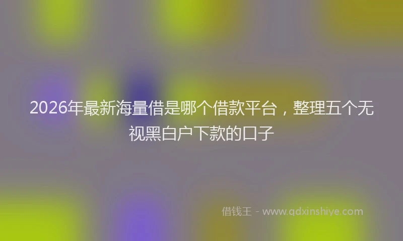 2026年最新海量借是哪个借款平台，整理五个无视黑白户下款的口子