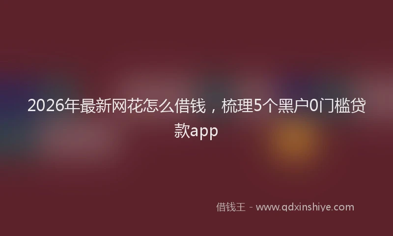 2026年最新网花怎么借钱，梳理5个黑户0门槛贷款app