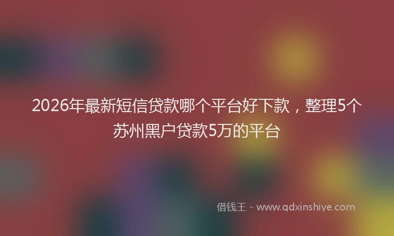 2026年最新短信贷款哪个平台好下款，整理5个苏州黑户贷款5万的平台