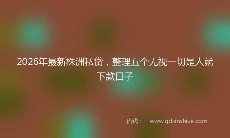 2026年最新株洲私贷，整理五个无视一切是人就下款口子
