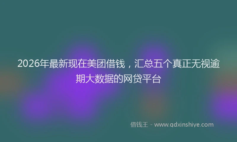 2026年最新现在美团借钱，汇总五个真正无视逾期大数据的网贷平台